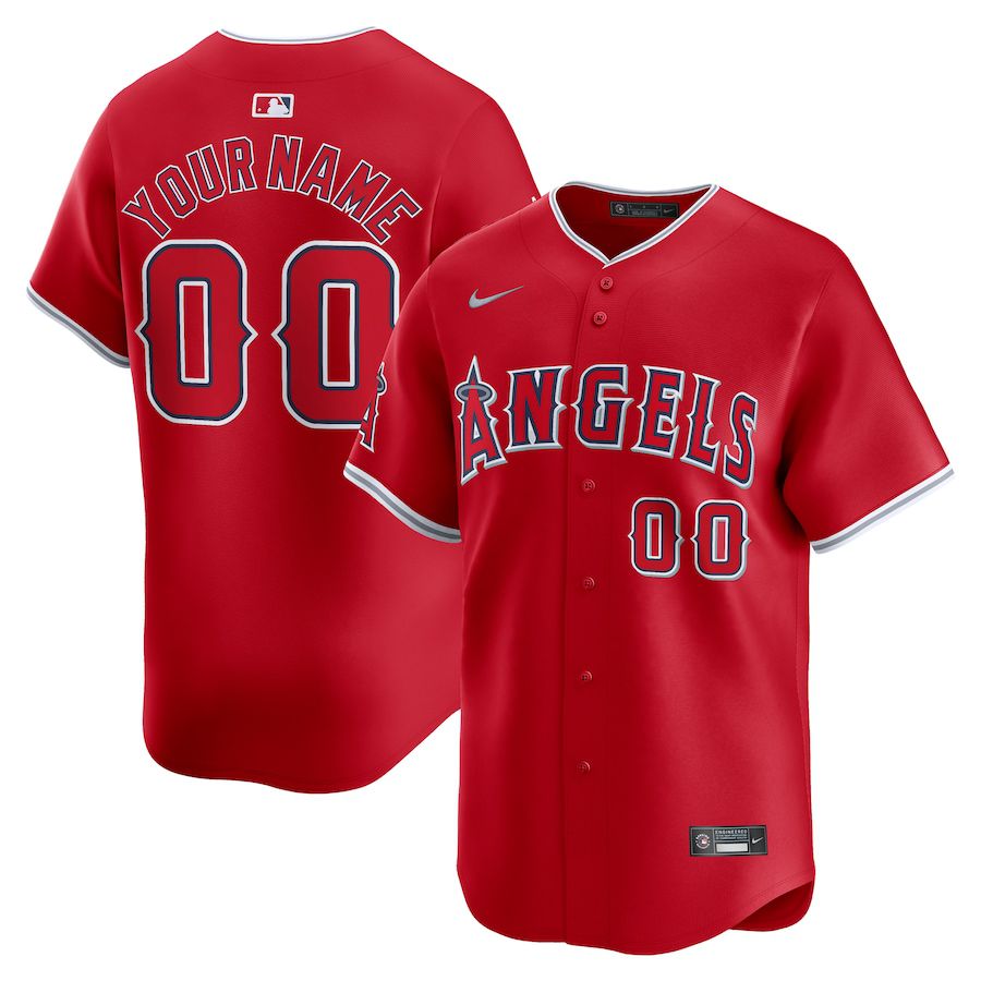 Men Los Angeles Angels Nike Red Alternate Limited Custom MLB Jersey